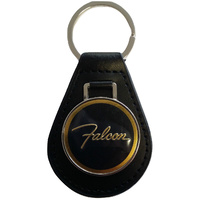Leather Key Fob with Falcon Emblem