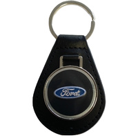 Leather Key Fob with Ford Blue Oval Emblem