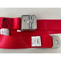 ADR Approved Lap Seat Belt Bright Red with Mustang Logo ADR ARE MADE TO ORDER (ONCE OFF ONLY)
