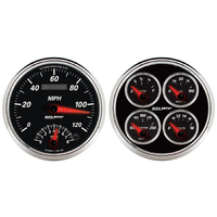 Designer Black II 2 Piece Electric Gauge Kit (5" Quad & Tach/Speedo Combo, 240-33 ?)