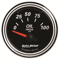 Designer Black II 2-1/16" Oil Pressure Gauge w/ Air Core (0-100 PSI)