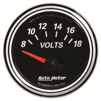 Designer Black II 2-1/16" Voltmeter w/ Air-Core (8-18V)