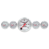 Chevy Vintage 5 Piece Gauge Kit (3-1/8" & 2-1/16") w/ Mechanical Speedometer