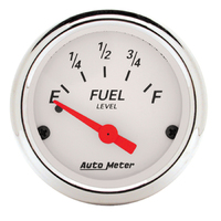 Arctic White 2-1/16" Fuel Level Gauge w/ Air-Core (0-30 ?)