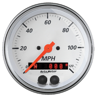 Arctic White 3-3/8" GPS Speedometer (0-120 MPH)