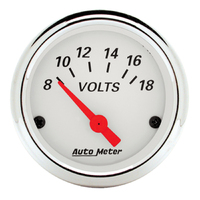 Arctic White 2-1/16" Voltmeter w/ Air-Core (8-18V)