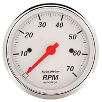 Arctic White 3-1/8" In-Dash Tachometer (0-7,000 RPM)