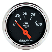 Designer Black 2-1/16" Oil Pressure Gauge w/ Air Core (0-100 PSI)