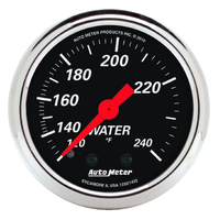 Designer Black 2-1/16" Mechanical Water Temperature Gauge (120-240 °F, 6 ft)