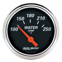 Designer Black 2-1/16" Water Temperature Gauge w/ Air Core (100-250 °F)