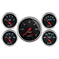 Designer Black 5 Piece Gauge Kit (3-3/8" & 2-1/16") w/ GPS Speedometer