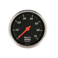 Designer Black 3-1/8" In-Dash Tachometer (0-7,000 RPM)