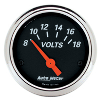 Designer Black 2-1/16" Voltmeter w/ Air-Core (8-18V)