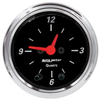 Designer Black 2-1/16" 12 Hour Clock
