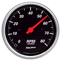 Designer Black 3-3/8" In-Dash Tachometer (0-8,000 RPM)