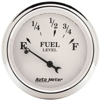 Old-Tyme White 2-1/16" Fuel Level Gauge w/ Air-Core for Pre `65 GM (0-30 ?)