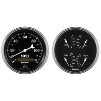 Old Tyme Black 2 Piece Electric Gauge Kit (5" Quad & Speedo 240-33 ?)