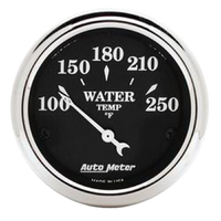 Old Tyme Black 2-1/16" Water Temperature Gauge w/ Air Core (100-250 °F)