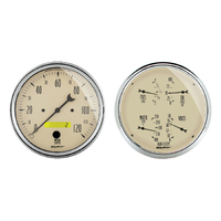 Antique Beige 2 Piece Electric Gauge Kit (5" Quad & Speedo 240-33 Ω)