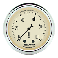 Antique Beige 2-1/16" Mechanical Oil Pressure Gauge (0-100 PSI)