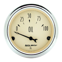 Antique Beige 2-1/16" Oil Pressure Gauge w/ Air Core (0-100 PSI)