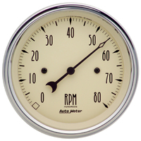 Antique Beige 3-3/8" In-Dash Tachometer (0-8,000 RPM)