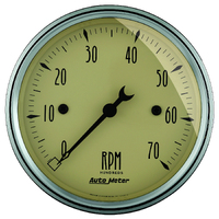 Antique Beige 3-1/8" In-Dash Tachometer (0-7,000 RPM)