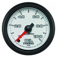Pro-Cycle 2-1/16" Stepper Motor Oil Pressure Gauge (0-100 PSI) White/Black