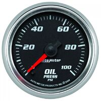 Pro-Cycle 2-1/16" Stepper Motor Oil Pressure Gauge (0-100 PSI) Black/Bright Anodized