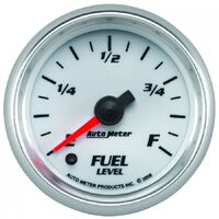 Pro-Cycle 2-1/16" Stepper Motor Programmable Fuel Level Gauge (0-280?) White/Bright Anodized