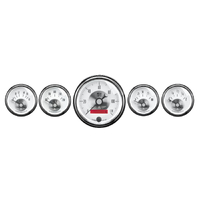 Prestige 5 Piece Gauge Kit w. Electric Speedometer & LCD Odometer (3-3/8" & 2-1/16") Pearl