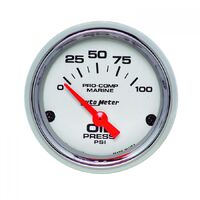 Marine 2-1/16" Oil Pressure Gauge w/ Air-Core (0-100 PSI) Chrome