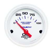 Marine 2-1/16" Oil Pressure Gauge w/ Air-Core (0-100 PSI) White