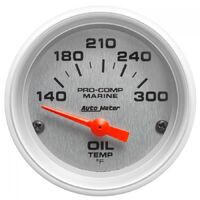 Marine 2-1/16" Oil Temperature Gauge w/ Air-Core (140-300 °F) Silver
