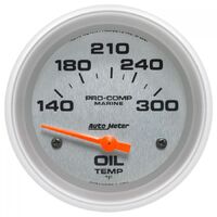Marine 2-5/8" Oil Temperature Gauge w/ Air-Core (140-300 °F) Silver