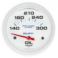 Marine 2-5/8" Oil Temperature Gauge w/ Air-Core (140-300 °F) White