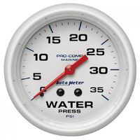 Marine 2-5/8" Mechanical Water Pressure Gauge (0-35 PSI) White