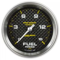 Marine 2-1/16" Stepper Motor Fuel Pressure Gauge (0-15 PSI) Carbon Fiber