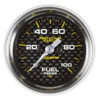 Marine 2-1/16" Stepper Motor Fuel Pressure Gauge (0-100 PSI) Carbon Fiber