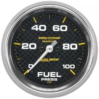 Marine 2-5/8" Stepper Motor Fuel Pressure Gauge (0-100 PSI) Carbon Fiber