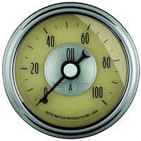 Prestige 2-1/16" Mechanical Oil Pressure Gauge (0-100 PSI) Antique Ivory
