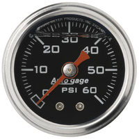 Auto Gage 1-1/2" Mechanical Pressure Gauge (0-60 PSI) Black