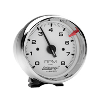 Auto Gage 3-3/4" Pedestal Tachometer (0-8,000 RPM) White/Chrome