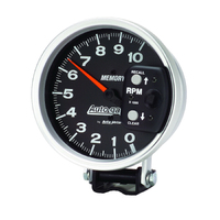 Auto Gage 5" Pedestal Tachometer - Black (0-10,000 RPM) w/ Memory