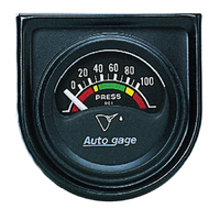 Auto Gage 1-1/2" Oil Pressure Gauge w/ Air-Core & Short Sweep (0-100 PSI)
