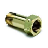 Brass Extension Adaptor Fitting for Auto Gage Mechanical Temp Gauges (3/8" NPT Male)