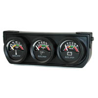 Auto Gage Oil Pressure/Water Temp/Voltage Gauge Console (1.5", 100 PSI/280 °F/18V)