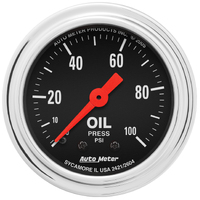 Traditional Chrome 2-1/16" Mechanical Oil Pressure Gauge (0-100 PSI)