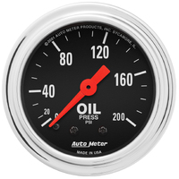 Traditional Chrome 2-1/16" Mechanical Oil Pressure Gauge (0-200 PSI)