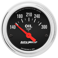 Traditional Chrome 2-1/16" Oil Temperature Gauge w/ Air-Core (140-300 °F)